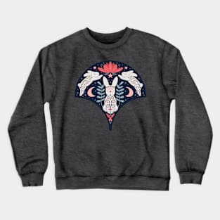 Mystical Folk Art Rabbits Crewneck Sweatshirt